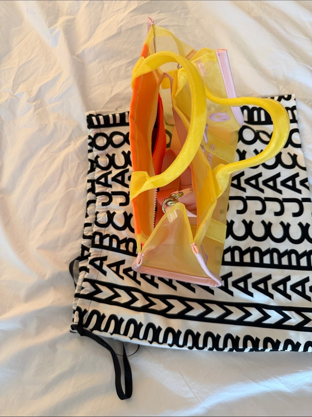 Marc Jacobs Yellow Transparent Tote with Pink Strap - Picture 4 of 4